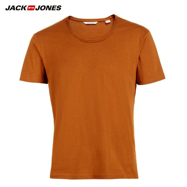 JackJones 2019 Brand New Men's Cotton T shirt Solid Colors T-Shirt Top Fashion tshirt men's Tee More Colors 3XL 2181T4517