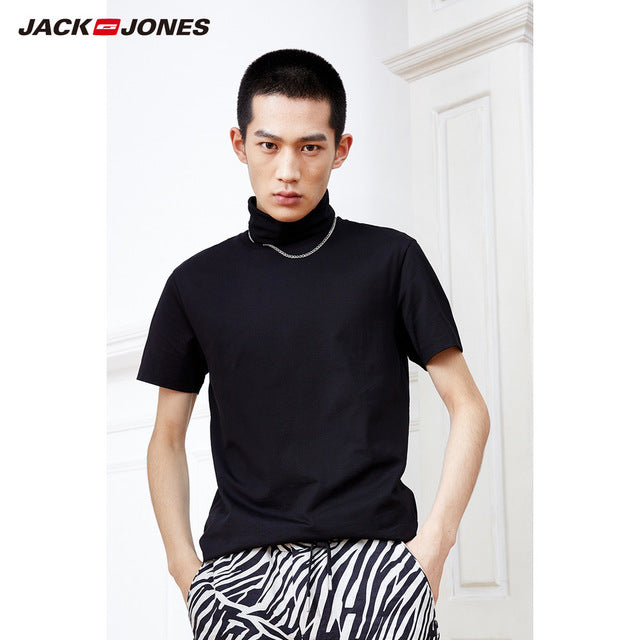 JackJones 2019 Brand New Men's Cotton T shirt Solid Colors T-Shirt Top Fashion tshirt men's Tee More Colors 3XL 2181T4517